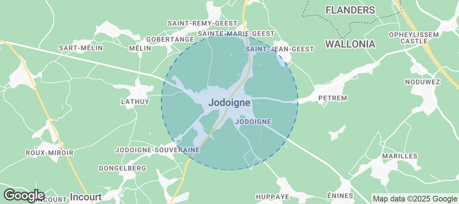 Map of Airbnb listings in Jodoigne
