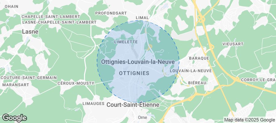 Map of Airbnb listings in Ottignies-Louvain-la-Neuve