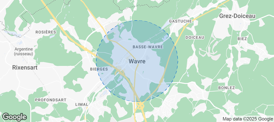 Map of Airbnb listings in Wavre