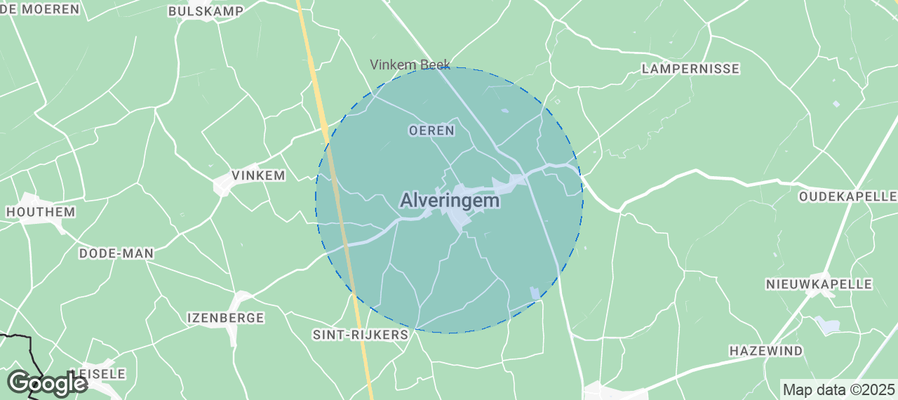 Map of Airbnb listings in Alveringem