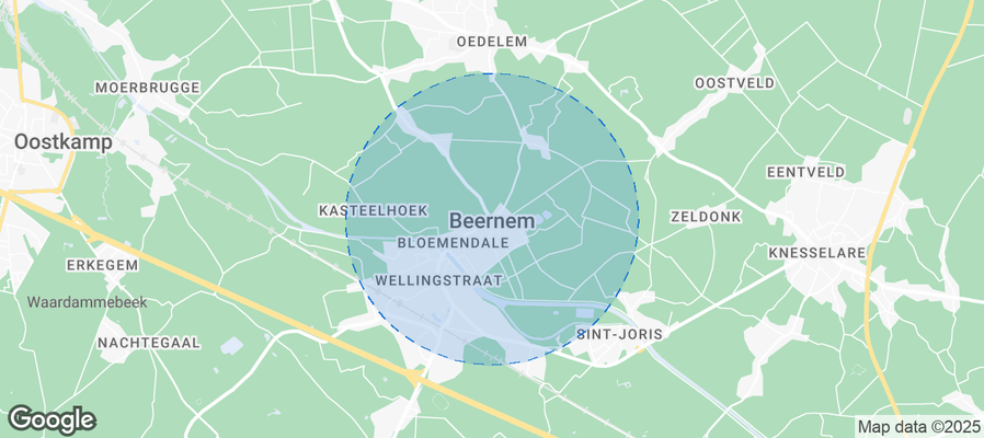 Map of Airbnb listings in Beernem