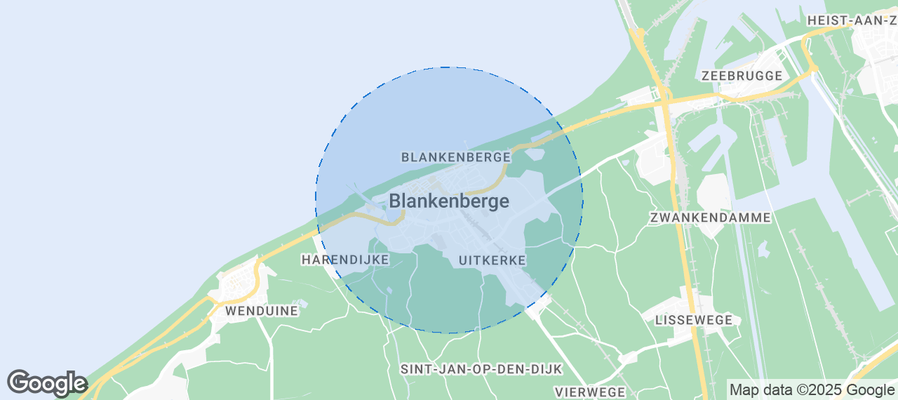 Map of Airbnb listings in Blankenberge