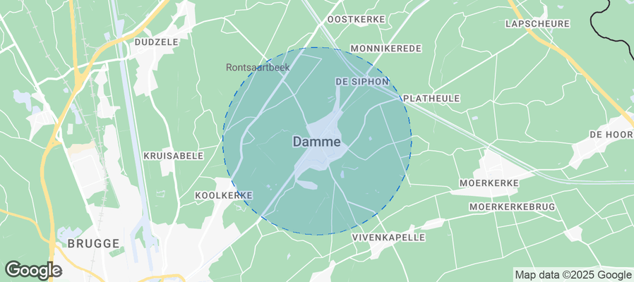Map of Airbnb listings in Damme