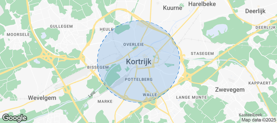 Map of Airbnb listings in Kortrijk