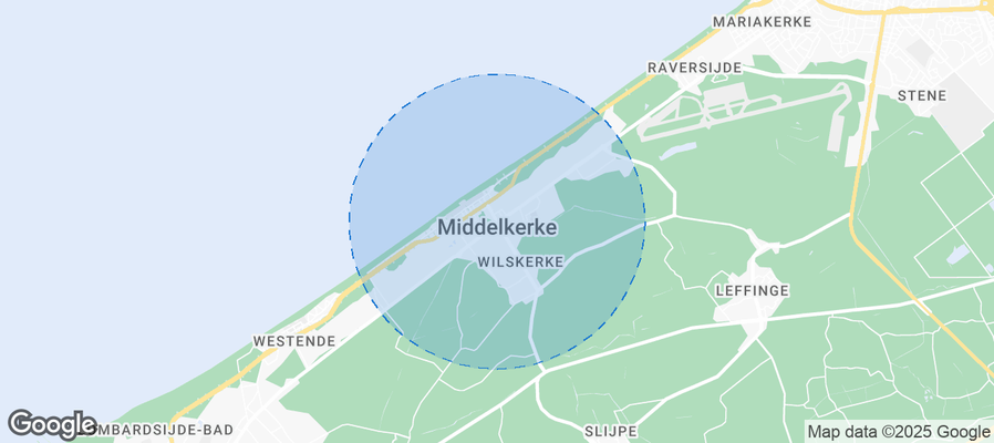 Map of Airbnb listings in Middelkerke