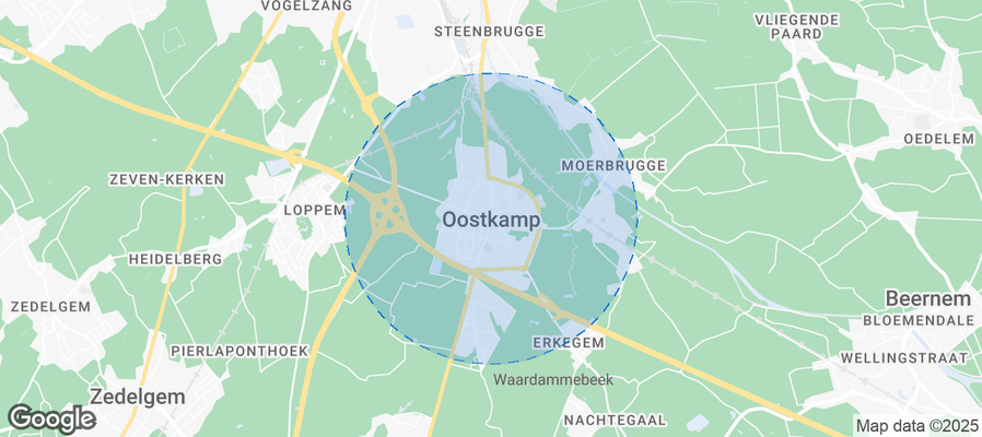 Map of Airbnb listings in Oostkamp