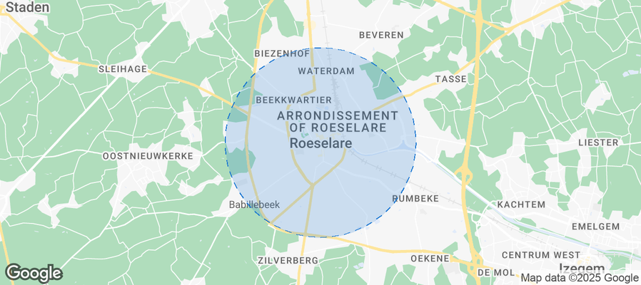 Map of Airbnb listings in Roeselare