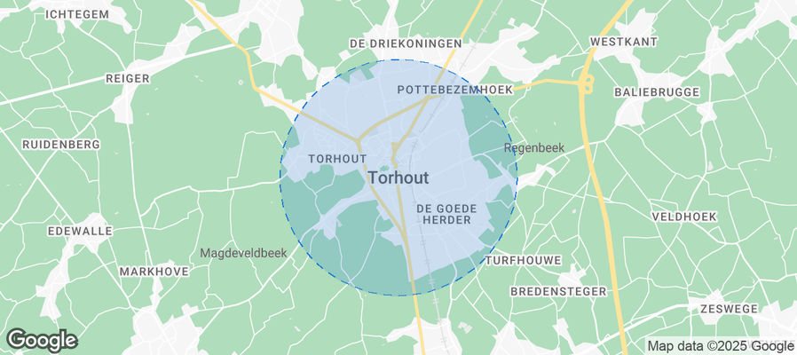 Map of Airbnb listings in Torhout