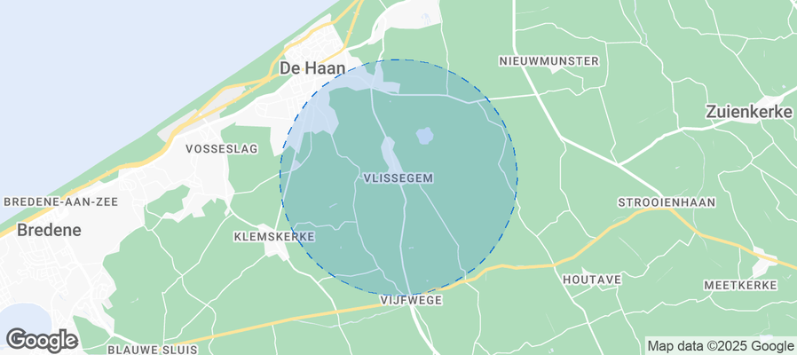Map of Airbnb listings in Vlissegem