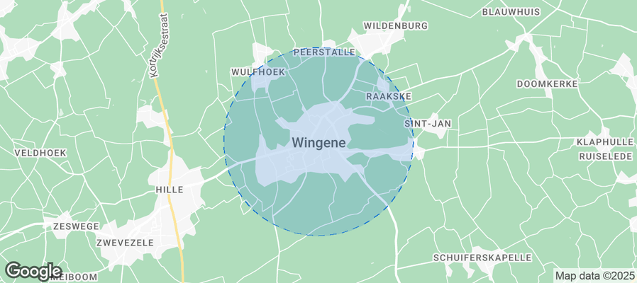 Map of Airbnb listings in Wingene