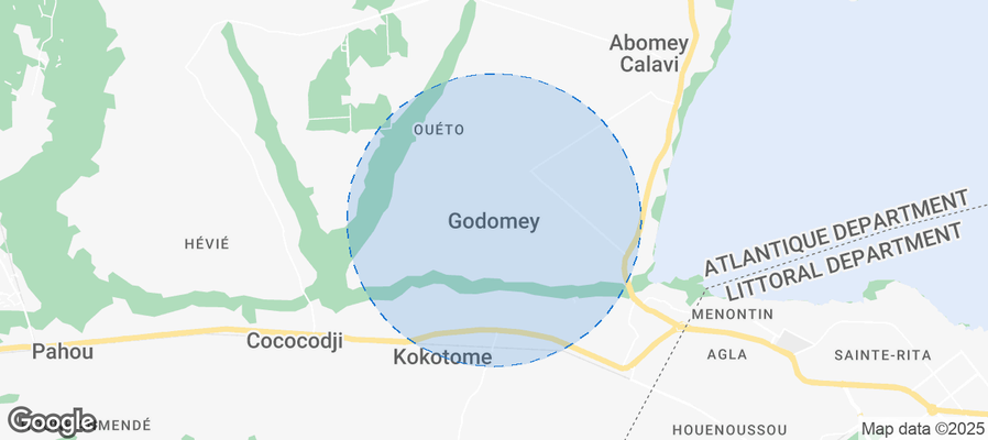 Map of Airbnb listings in Godomey