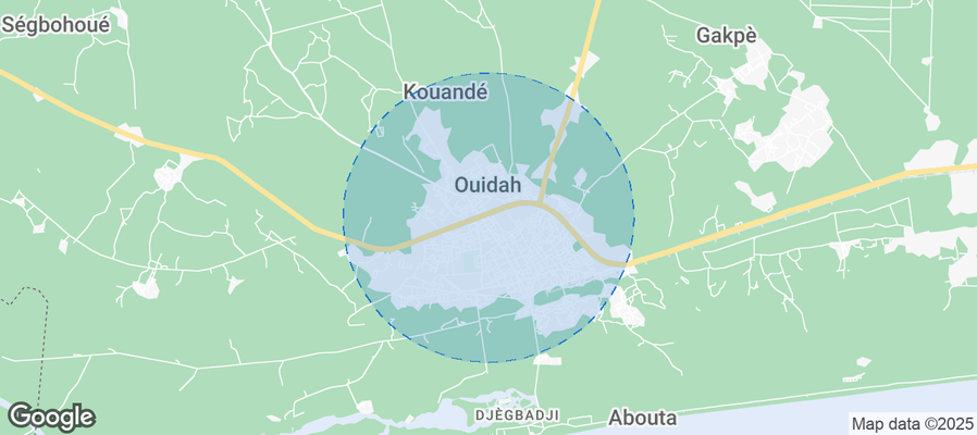 Map of Airbnb listings in Whydah