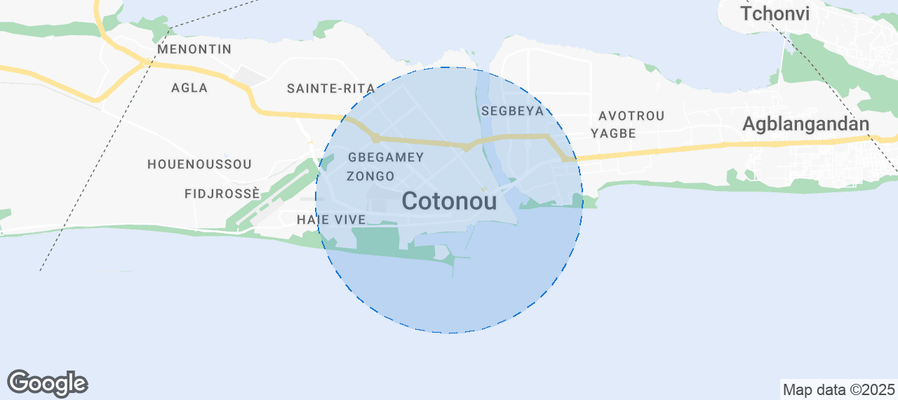 Map of Airbnb listings in Cotonou