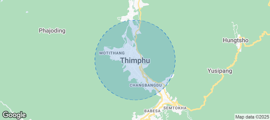Map of Airbnb listings in Thimphu