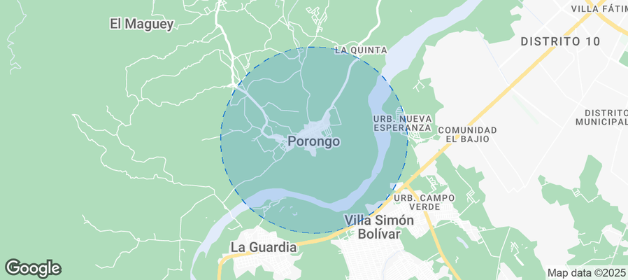Map of Airbnb listings in Municipio Porongo (Ayacucho)