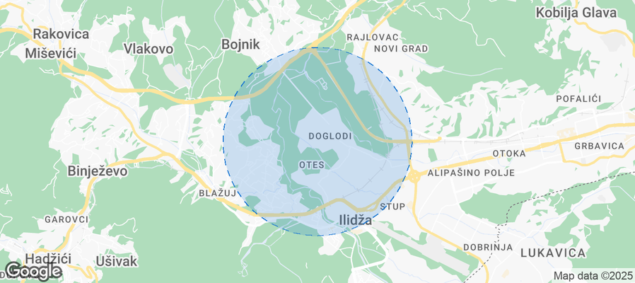 Map of Airbnb listings in Kanton Sarajevo
