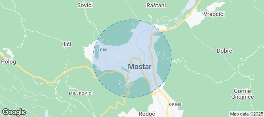 Map of Airbnb listings in Local community Avenija Kralja Tomislava