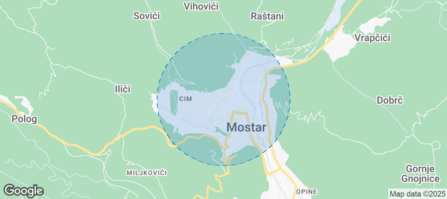 Map of Airbnb listings in Local community Zgoni