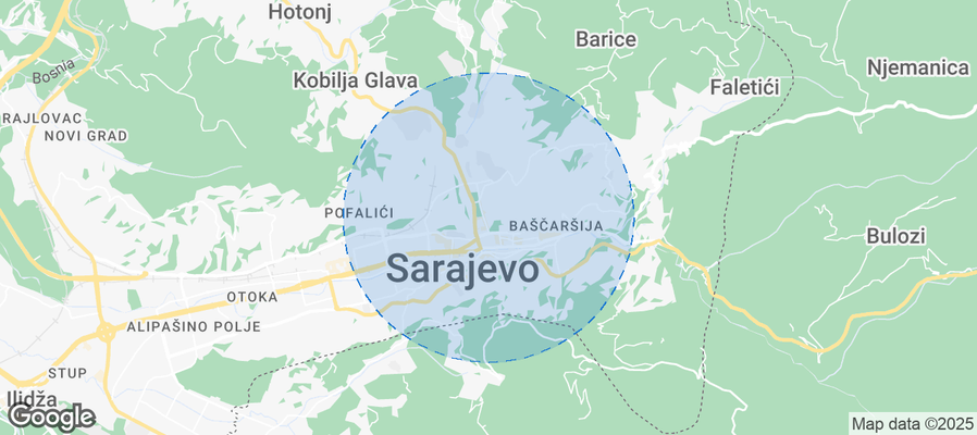 Map of Airbnb listings in Mjesna zajednica Džidžikovac-Koševo I