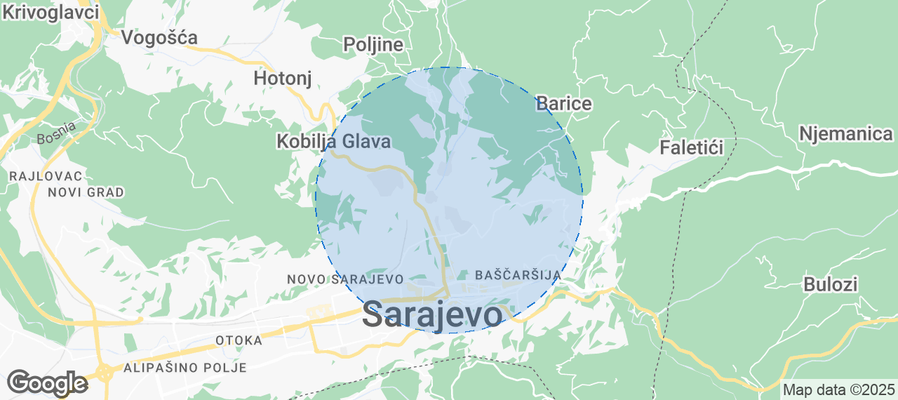 Map of Airbnb listings in Mjesna zajednica Koševo II