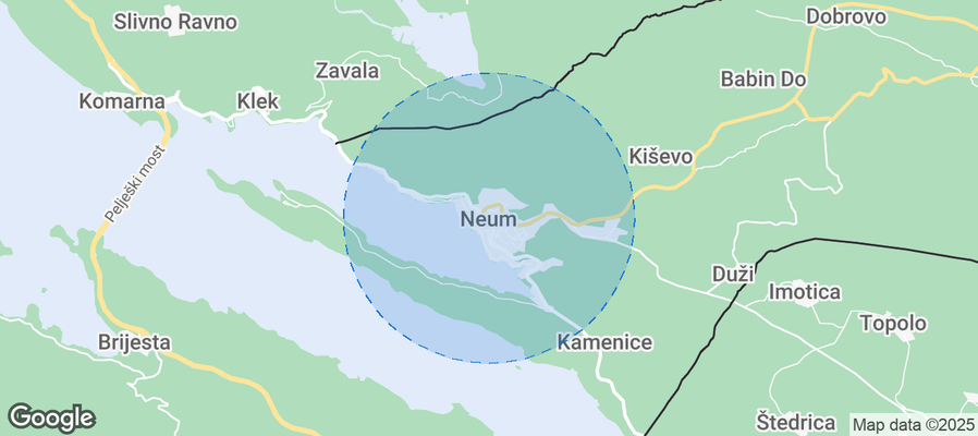 Map of Airbnb listings in Neum