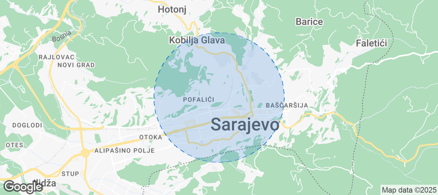 Map of Airbnb listings in Novo Sarajevo Municipality