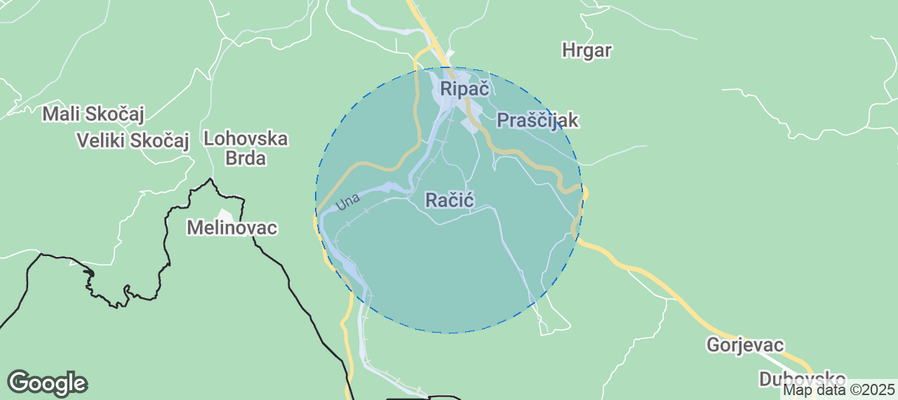 Map of Airbnb listings in Račić
