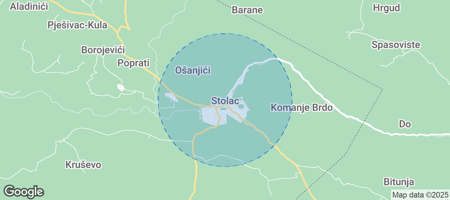 Map of Airbnb listings in Stolac