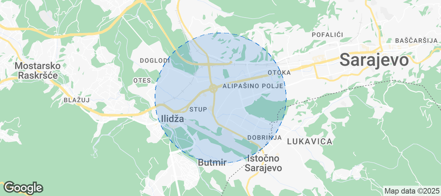 Map of Airbnb listings in Stupsko Brdo