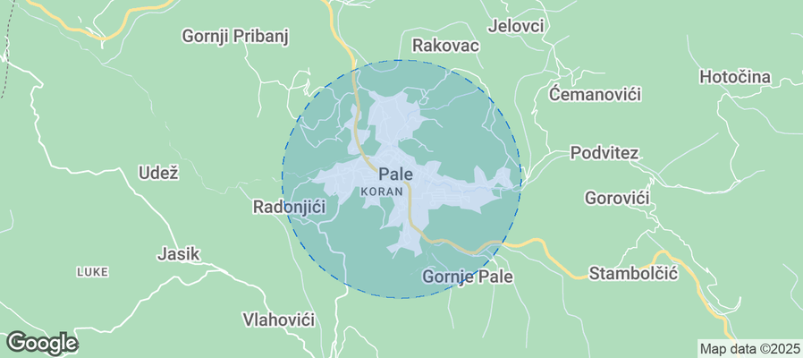 Map of Airbnb listings in Pale Municipality (RS)