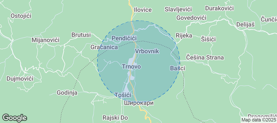 Map of Airbnb listings in Trnovo Municipality (RS)