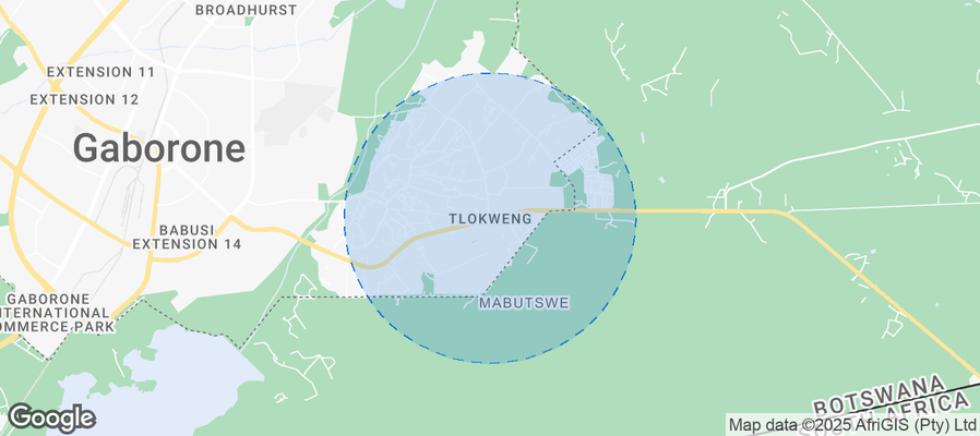 Map of Airbnb listings in Tlokweng