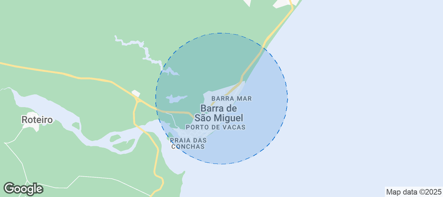 Map of Airbnb listings in Barra de São Miguel