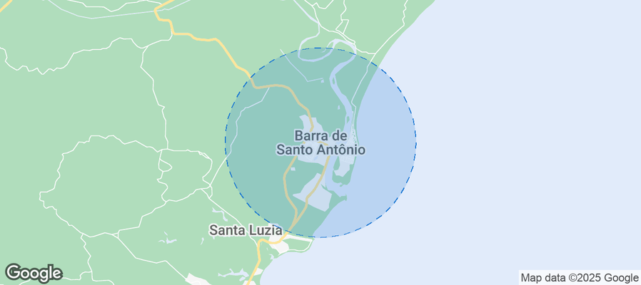Map of Airbnb listings in Barra de Santo Antônio