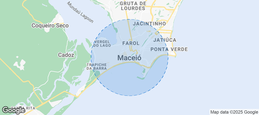 Map of Airbnb listings in Maceió