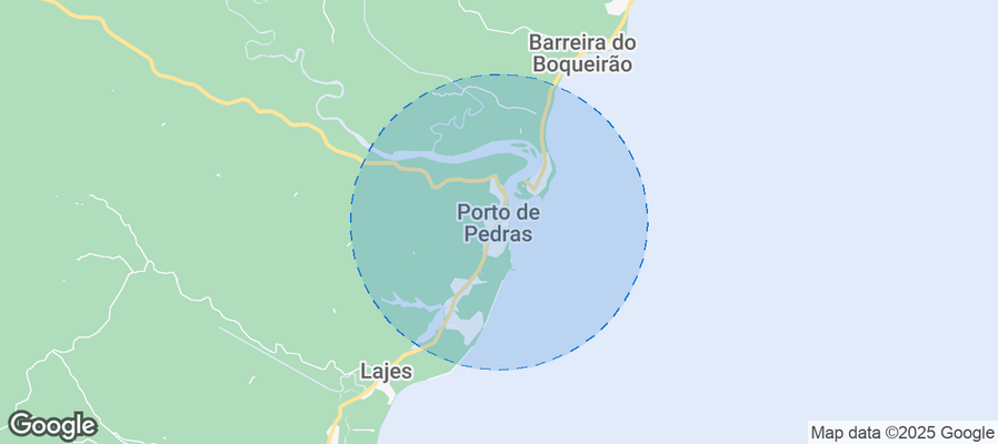 Map of Airbnb listings in Porto de Pedras