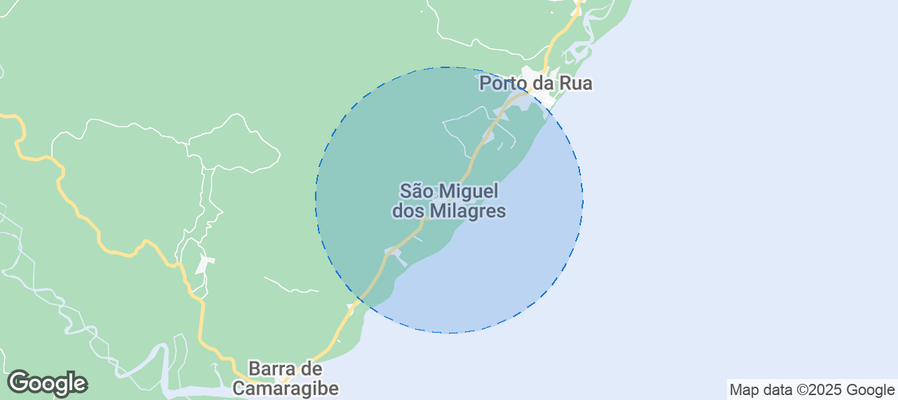 Map of Airbnb listings in São Miguel dos Milagres