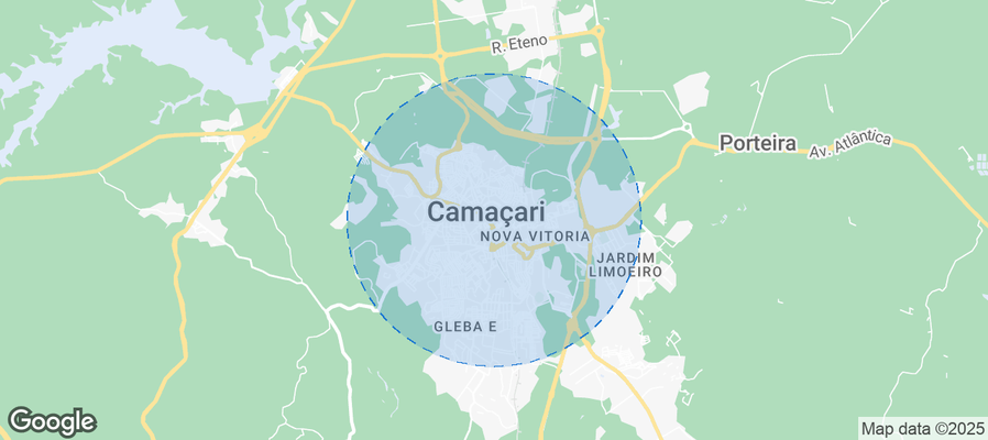 Map of Airbnb listings in Camaçari