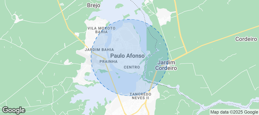 Map of Airbnb listings in Paulo Afonso