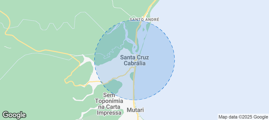 Map of Airbnb listings in Santa Cruz Cabrália