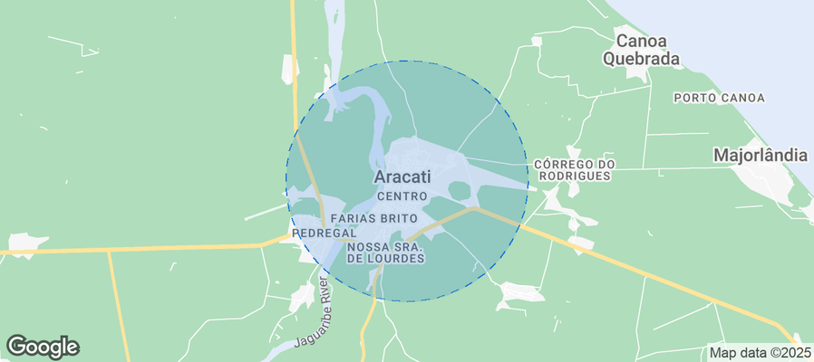 Map of Airbnb listings in Aracati