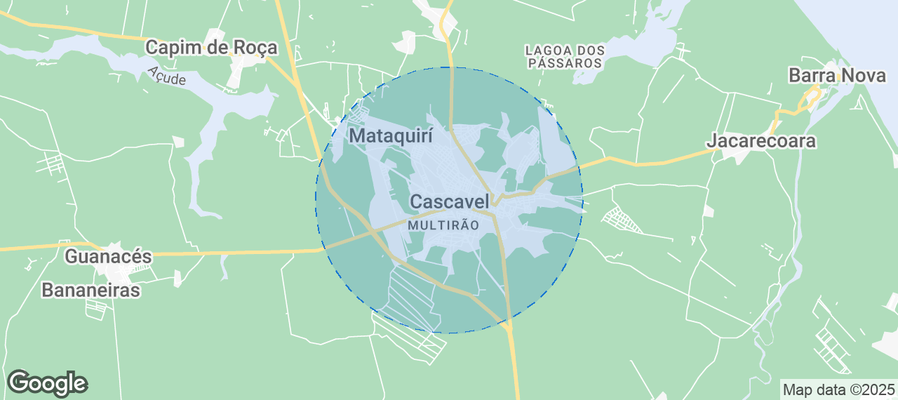 Map of Airbnb listings in Cascavel