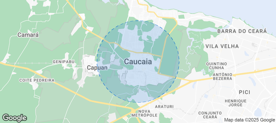 Map of Airbnb listings in Caucaia