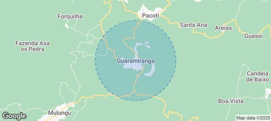 Map of Airbnb listings in Guaramiranga