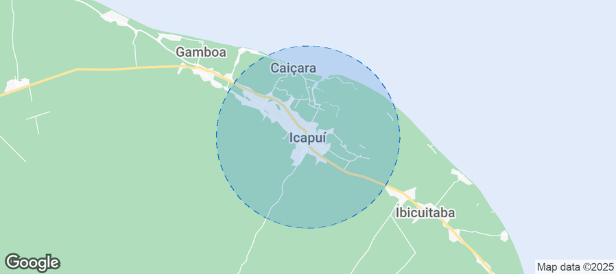 Map of Airbnb listings in Icapuí