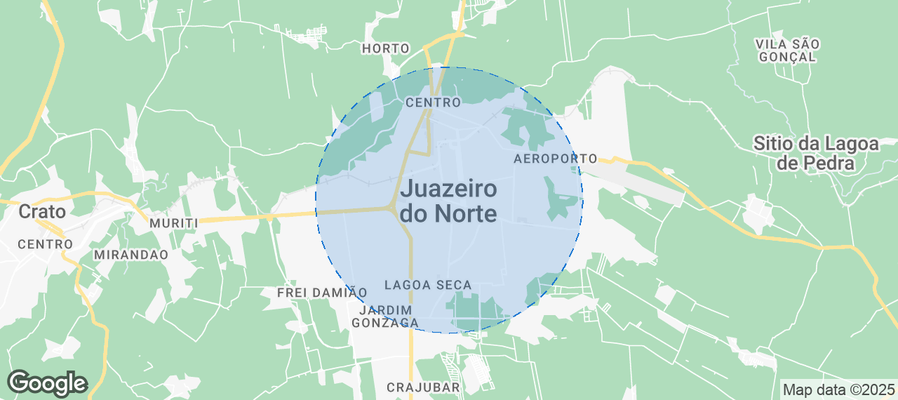 Map of Airbnb listings in Juazeiro do Norte