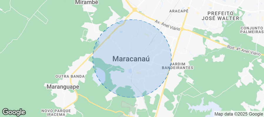Map of Airbnb listings in Maracanaú