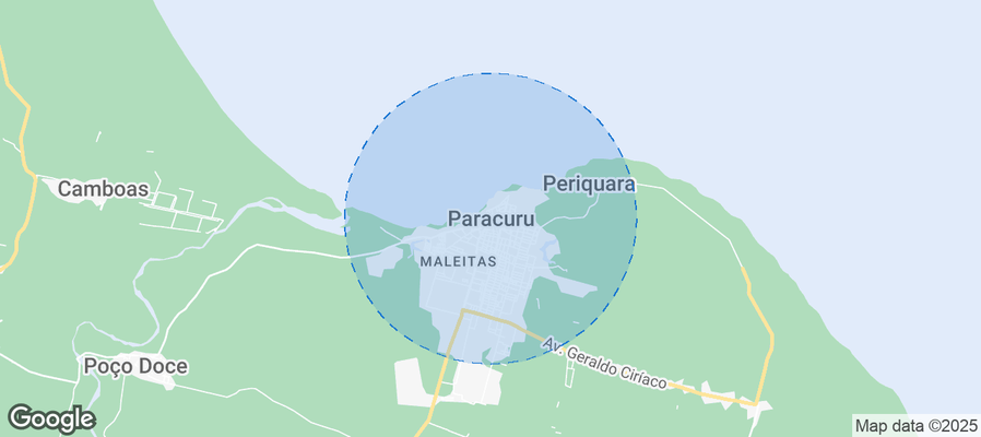 Map of Airbnb listings in Paracuru