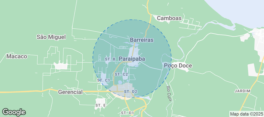 Map of Airbnb listings in Paraipaba