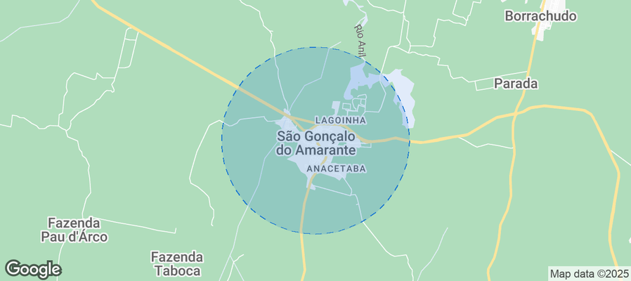 Map of Airbnb listings in São Gonçalo do Amarante